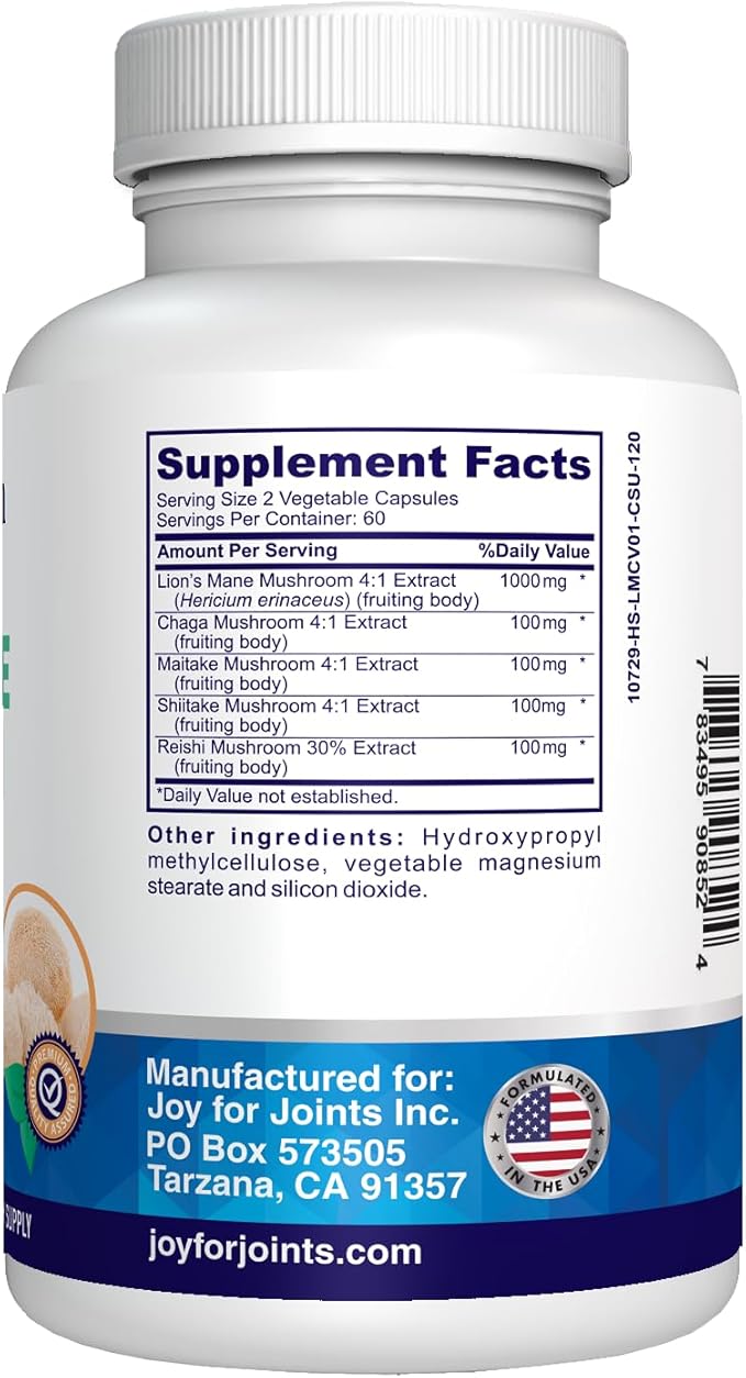 Magnesium Bisglycinate 400mg + Lion’s Mane 4:1 Extract Complex Bundle – Calm &amp Relaxation + Focus &amp Clarity – 120 + 120 Veg Capsules Made in USA