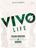 Vivo Vegan Protein Powder - 0.7 oz of Plant-Based Protein per Scoop 30 Servings (31.7 oz) (Vanilla) (31.7 oz Unflavored)