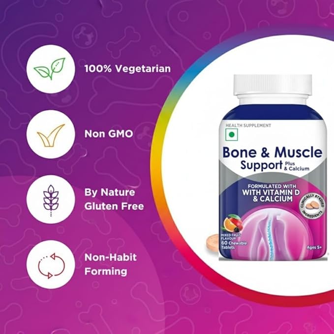 OstoCalcium Total Chewables (60s) | Vitamin D &amp Calcium (Veg) to Support Strong Bones Joints &amp Muscles | India's Leading Calcium Supplement