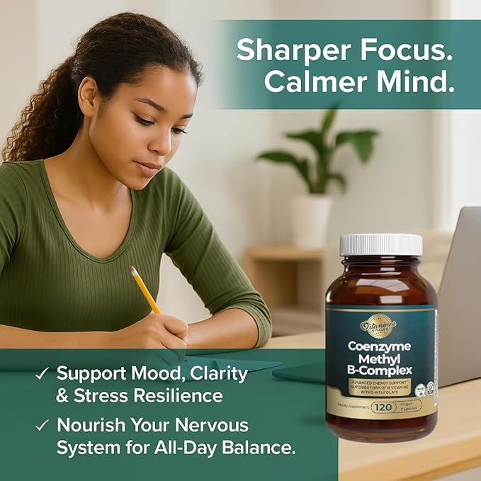 Coenzyme Methyl B-Complex – 120 Vegan Capsules | Advanced Energy &amp Metabolism Support | Active B Vitamins