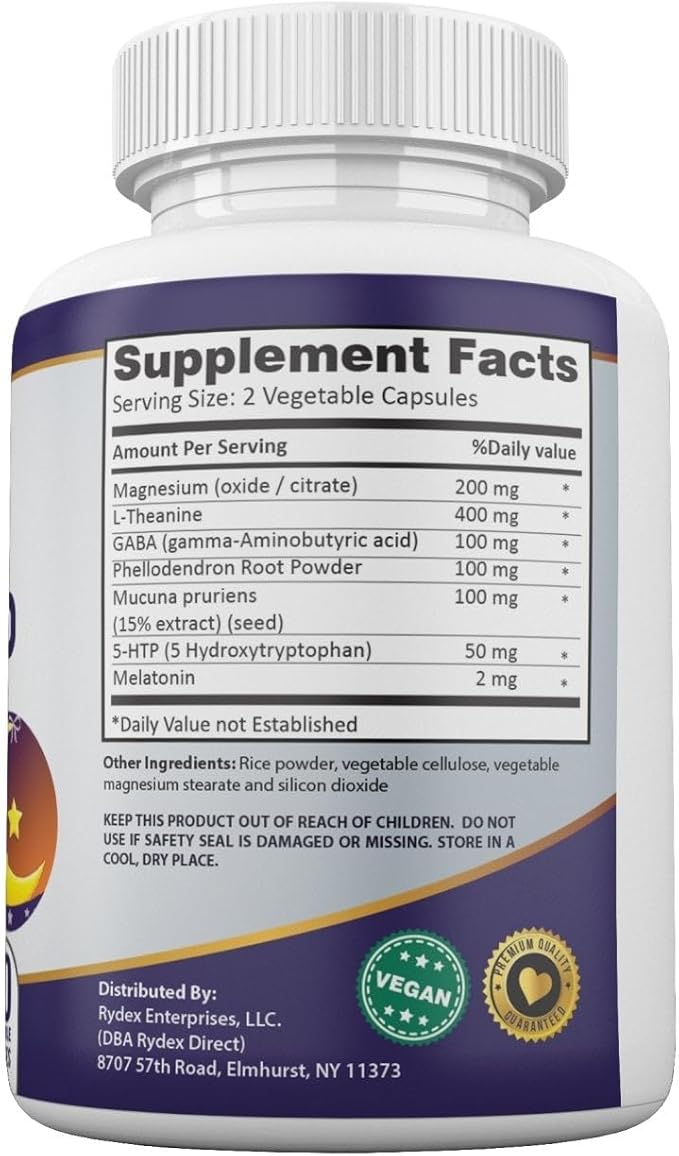 Ultra Sleep Pro Health - Sleep Aid for Adults with L-Theanine 5-HTP and GABA - Dietary Supplement for Better Sleep – Vegan and Non-GMO - Made in USA – 60 Capsules