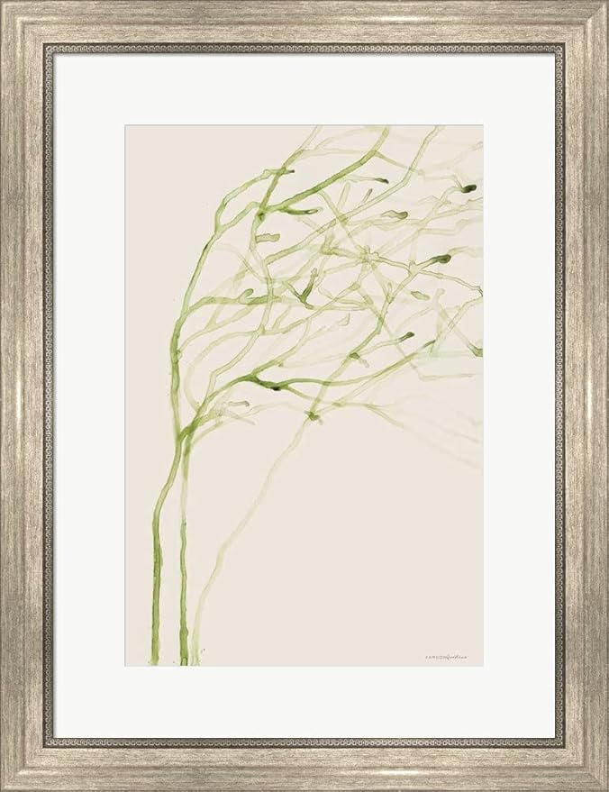 Thistle and Thatch by Kamdon Kreations Framed Art Print Wall Picture Silver Scoop Frame 20 x 26 inches