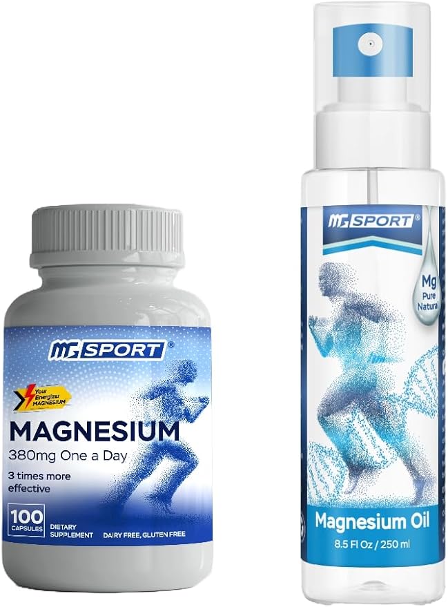 High Absorption Magnesium Supplement and Magnesium Spray for Leg Cramps Sore Muscles and Muscle Recovery