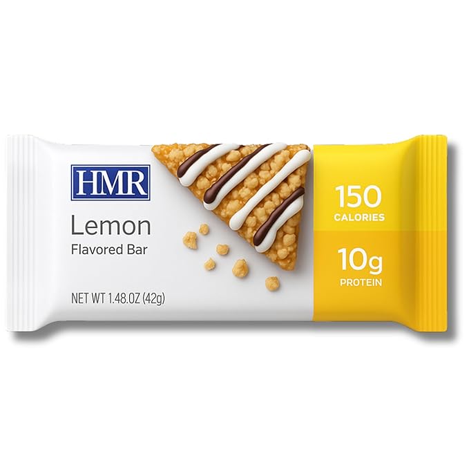 HMR Bright Bites Duo Lemon &amp Ice Oatmeal Protein Bar Combo (24 Count) | 10g of Protein Low Calorie | Nutritious Snack to Support Weight Maintenance