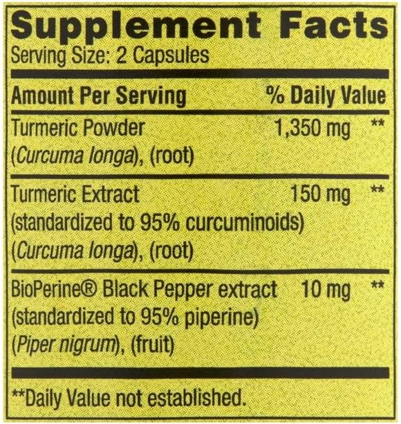 Generic Spring Valley Ultra Strength Turmeric Curcumin Dietary Supplement (Turmeric Curcumin 1500 mg 90 Capsules) + Exclusive Vitamax Vitamin Guide (2 Items)