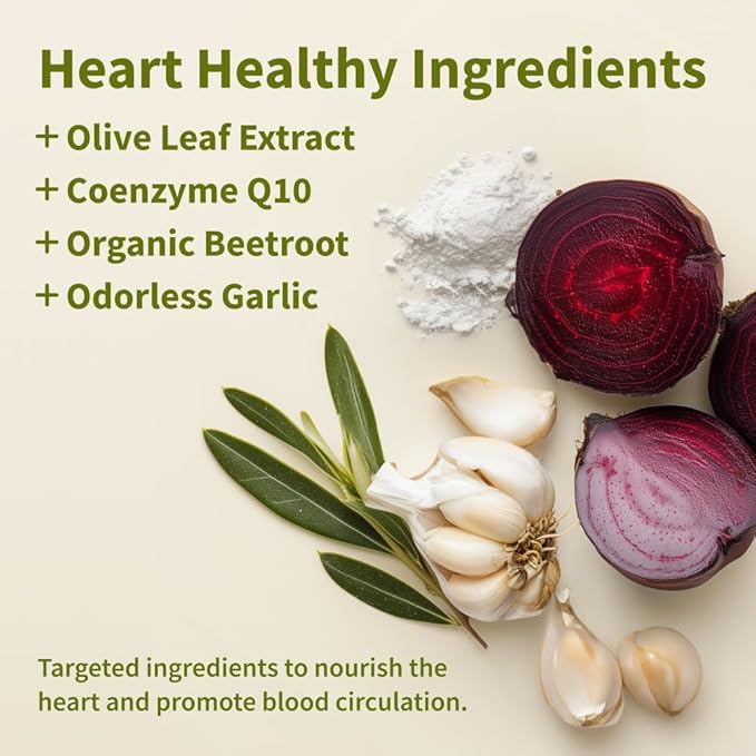Snap Supplements Heart Health Bundle: CoQ10 Organic Beet Root Hawthorn Berry Turmeric &amp Odorless Garlic Capsules + Sugar-Free Gummies 90 Caps &amp 60 Gummies