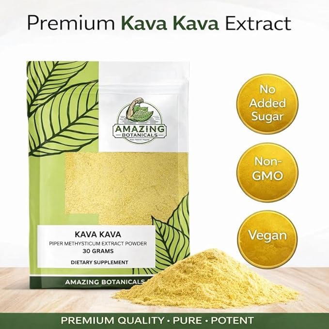 Premium Kava Extract - High Potency Relaxation and Stress Relief Supplement - Natural Mood Booster Calmness and Sleep (30 Grams)