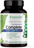EMERALD LABS Complete Clinical Multi - Multivitamin with Methylated Folate Vitamin D3 Digestive Enzymes &amp More for Gut Health Immune Support &amp More* - 120 Vegetable Capsules (30-Day Supply)
