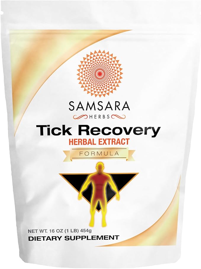 Samsara Herbs Tick Recovery Herbal Powder Formula (16oz/454g) - Japanese Knotweed Cat's Claw SIDA Acuta Houttuynia Cordata Stevia