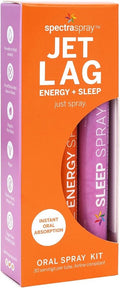 Spectraspray Travel Wellness Kit - Sleep Aid &amp B12 Vitamin Oral Spray Jet Lag Kit - B12 Energy Vitamin Spray &amp Restfullness Sleep Aid Vegan Gluten Free Travel Essentials 30 Day Supply per S