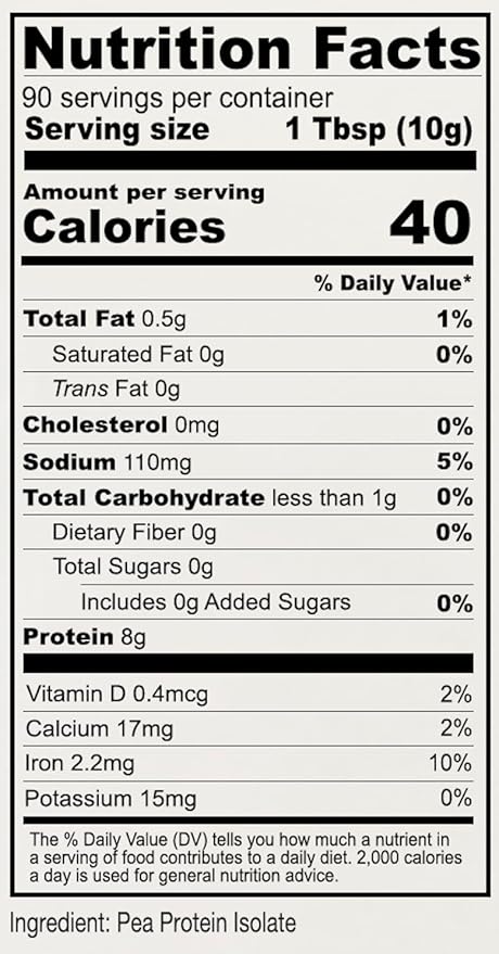 Anthony's Premium Pea Protein 2 lb Plant Based Gluten Free Unflavored Vegan Keto Friendly Made from Peas