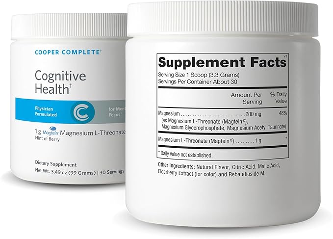 Cooper Complete Cogntive Health Magnesium L-Threonate 1g Berry Flavor Powder