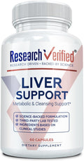 Research Verified Liver Support - Liposomal Milk Thistle Artichoke Extract Glutathione BioPerine - Vegan - 60 Capsules - Pack of 1