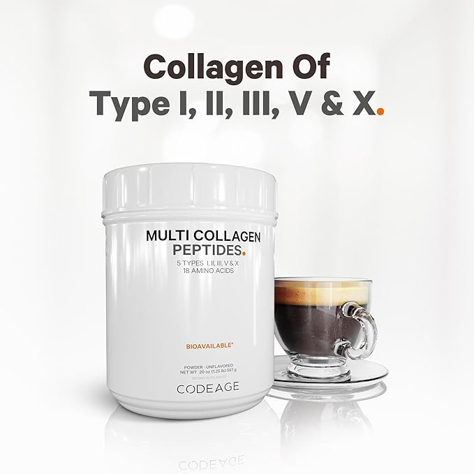 Codeage Multi Collagen Protein Capsules &amp Powder Peptides + Women’s Daily Multivitamin Bundle 25+ Multivitamins &amp Minerals Omega-3 Enzymes Probiotics Vitamin C Zinc Biotin Non-GMO Supp