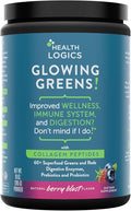 Health Logics Glowing Greens Superfood Powder with Collagen Peptides Digestive Enzymes Prebiotics and Probiotics – Antioxidant Improve Wellness Immune Digestive and Gut Health Support