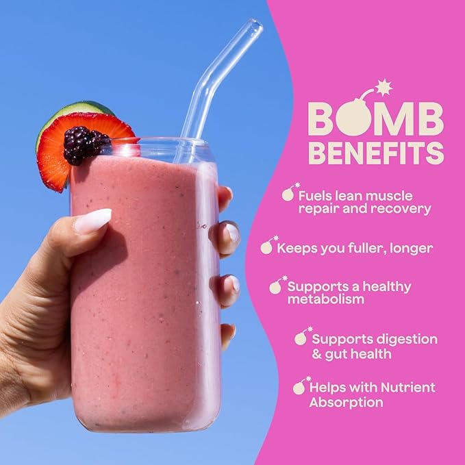 The Bomb Co. Bomb Plant Protein Protein Powder with 20g Protein Amino Acids Zero Sugar Pea Protein Chia Seeds Pumpkin Seeds Vanilla &amp Monk Fruit Gluten Free Vanilla Flavor 20 Srvgs