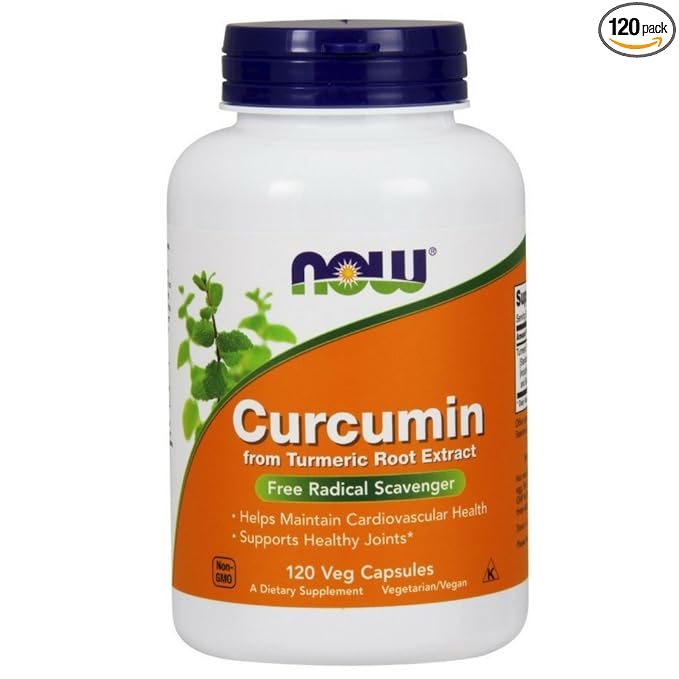 NOW Curcumin Turmeric Root Extract 120 Veg Capsules
