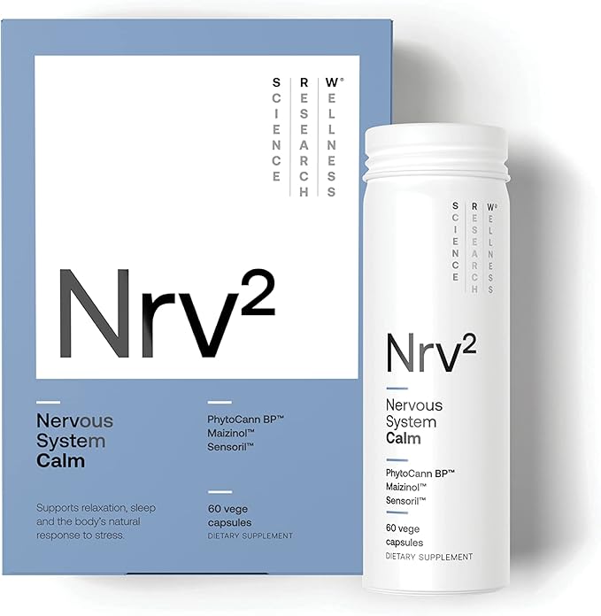 SRW Laboratories Nrv² Calm | Stress &amp Sleep Supplement | Stress Relief Supplement | Supports Nervous System &amp Stress Response Calmness Rest &amp Relaxation | 60 Capsules