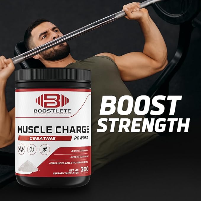 MuscleCharge Premium Creatine Monohydrate Powder – Supports Muscle Growth Strength Performance &amp Energy – Lab-Tested Pure Creatine – 500 Grams (100 Servings)
