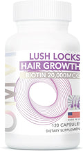 Omvi Formulas Hair Growth Supplement with Biotin 20000mcg Collagen Keratin Vitamin A C D3 &amp B12 Stronger Hair Skin and Nails Non-GMO Gluten Free 120Capsules