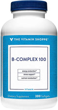 The Vitamin Shoppe Vitamin B-Complex - Energy Metabolism &amp Nervous System Support Complete B Vitamins (300 Softgels)