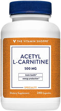 The Vitamin Shoppe Acetyl-L-Carnitine 500mg Supports Healthy Brain Memory (240 Capsules)