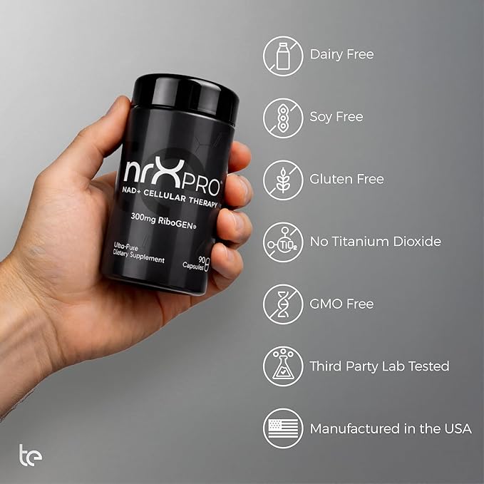 nrXPRO NAD+ Support Supplement for Healthy Aging &amp Cellular Energy | Supports NAD Production Mitochondrial Function &amp Cellular Repair | Vegan Delayed Release| Non-GMO | Made in USA | 90 Day S