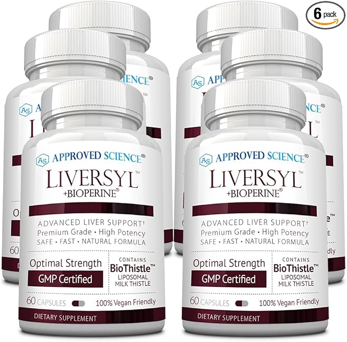 Approved Science Liversyl - Milk Thistle Artichoke Extract and Bioperine - Vegan - 360 Count - 6 Month Supply - Made in USA