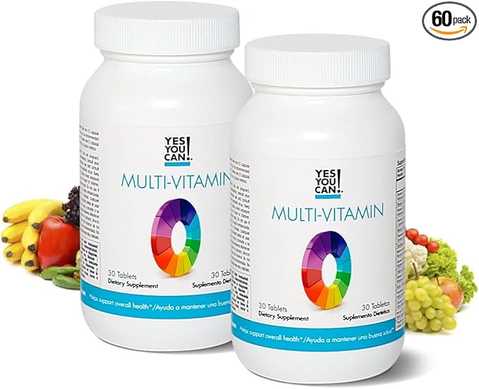 Yes You Can! Daily Multivitamins for Men and Women - Helps Assist Overall Health &amp Well-Being Contains Antioxidants Rich in Vitamin A B C &amp E - Daily Vitamins - 30 Tablets - 2 Pack