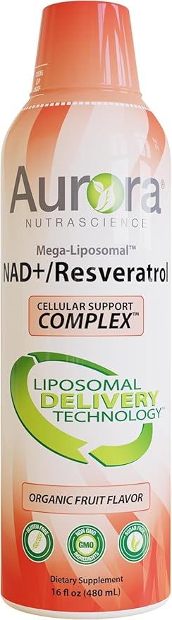 Vida Lifescience Liposomal NAD+ Liquid Supplement with Resveratrol – 32 Servings – Supports Cellular Energy &amp Metabolic Function – Vegan Gluten-Free Non-GMO