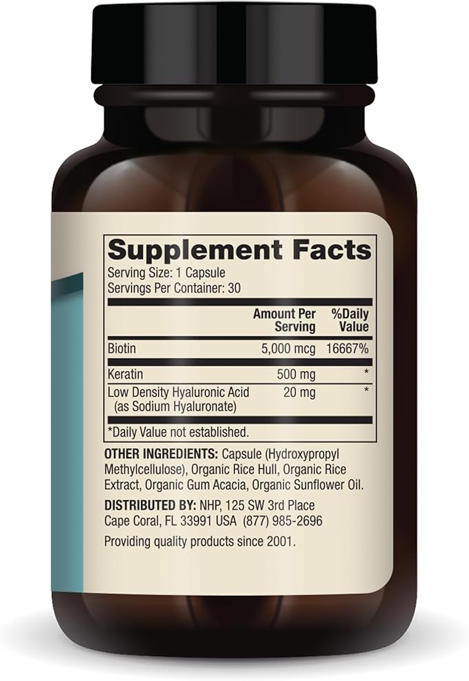Dr. Mercola Hair Skin and Nails - Provides Biotin Keratin &amp Hyaluronic Acid - Premium Quality - Supports Healthy Aging - Non-GMO Gluten-Free &amp Soy-Free - 30 Capsules (3 Pack)