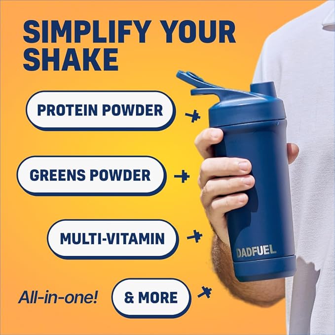 DADFUEL All-in-One Meal Replacement Shake for Men | 25g Whey Protein Isolate + 70+ Superfoods &amp Nutrients | Non-GMO Gluten-Free No Added Sugar | Smooth Taste Easy Mix | 15 Servings
