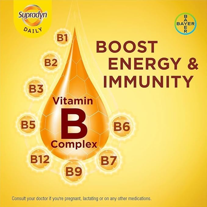 Supradyn Daily Multivitamin Tablets (150 Tablets) for Men &amp Women with Essential Zinc 12 Vitamins 5 Trace Elements for Daily Immunity &amp Energy