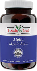 Foods For Gut Alpha Lipoic Acid | 650 mg Per Serving 120 Capsules | Vegetarian Capsules | Free of Top Allergens