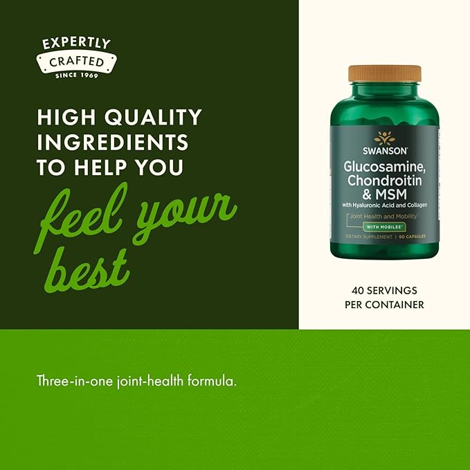 Swanson Glucosamine Chondroitin &amp Msm with Hyal-Joint 90 Capsules