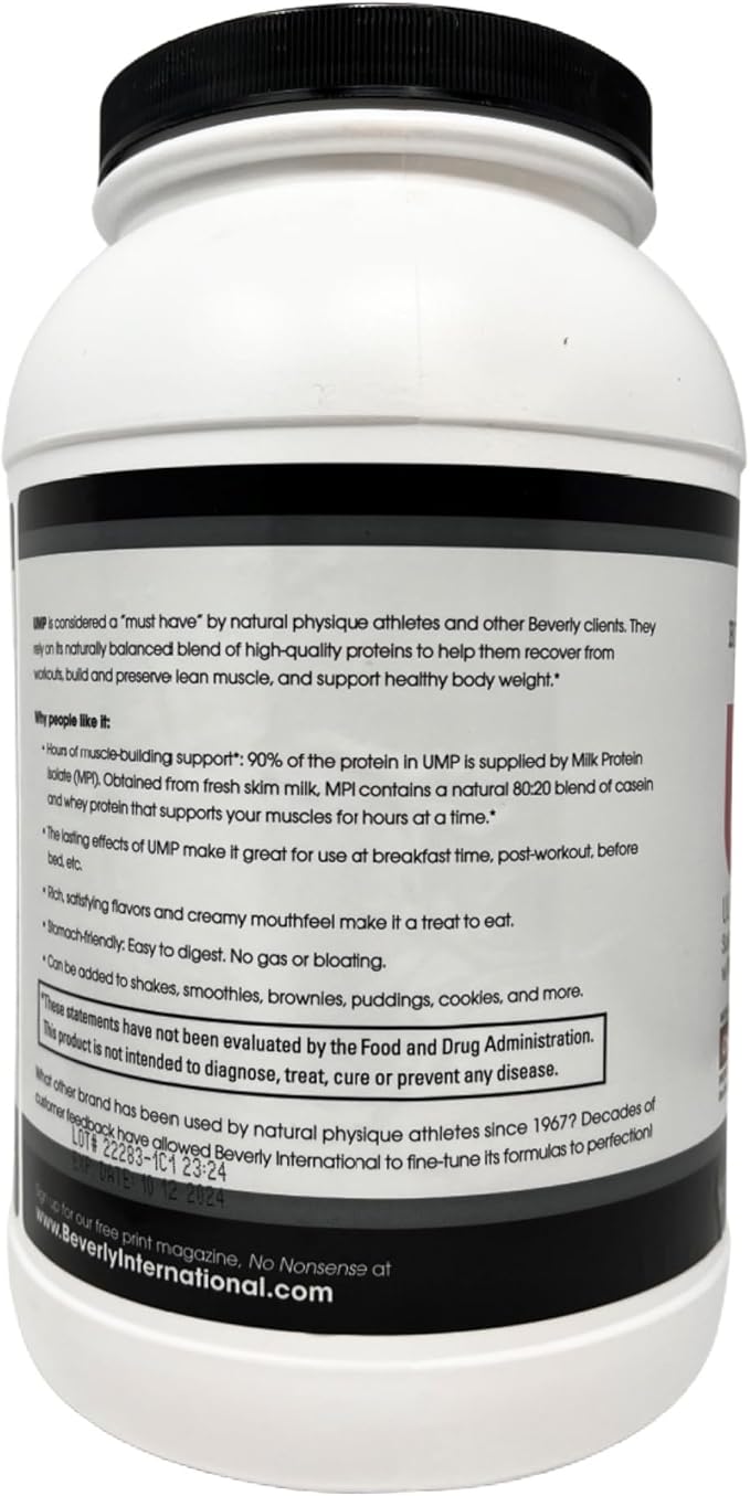 Beverly International UMP Protein Powder Strawberry. Unique Whey-Casein Ratio Builds Lean Muscle. Easy to Digest. No Bloat. (32.8 oz) 2lb .8 oz