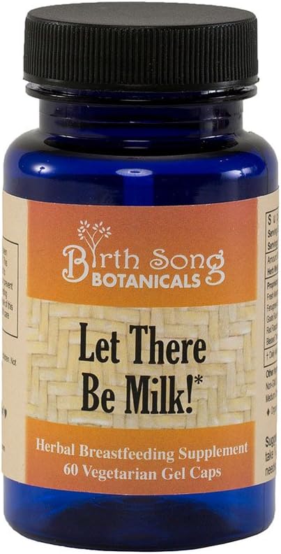 Birth Song Botanicals Let There Be Milk! Vegetarian Liquid Capsules – Fenugreek Goat’s Rue Blessed Thistle to Boost Milk Supply – Breastfeeding Supplement for Nursing &amp Pumping Moms 60 Count