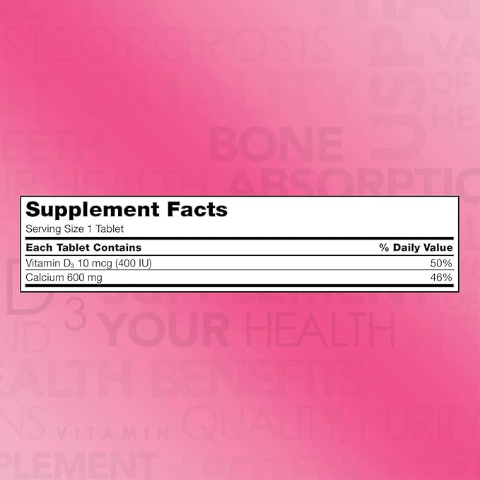 KIRKLAND Signature Calcium 600 mg. with Vitamin D3 500 Tablets (4 Pack)