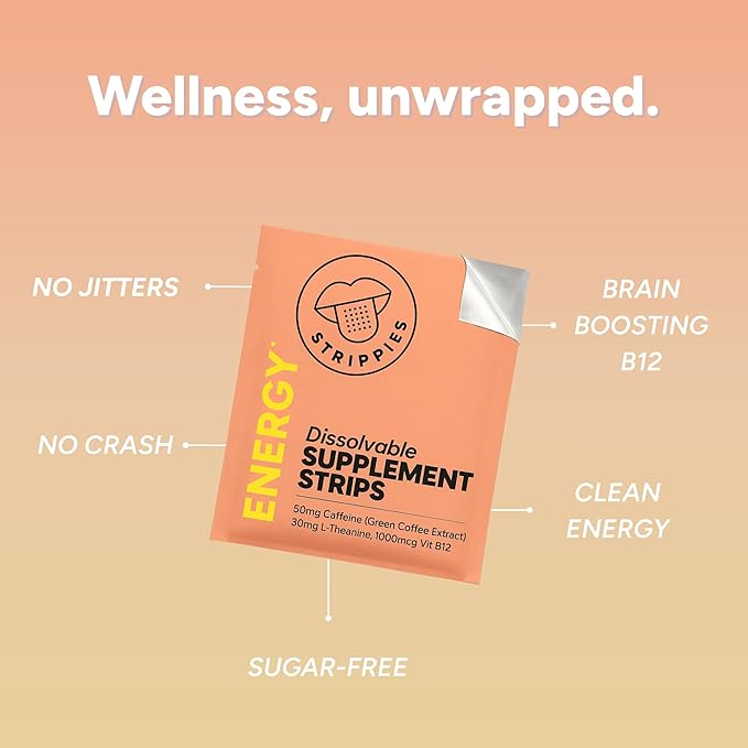 Dissolvable Strips - Energy &amp Sleep Multi-Pack - Wellness in A Strip - Easy &amp On-the-go Support - 60 Strips