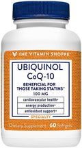 The Vitamin Shoppe Ubiquinol CoQ-10 100mg Beneficial for Those (60 Softgels)