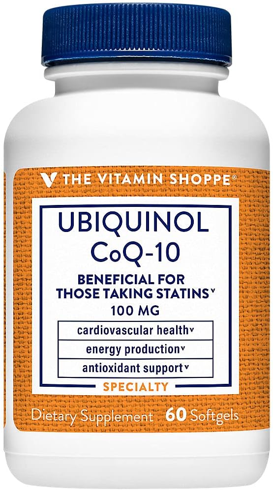 The Vitamin Shoppe Ubiquinol CoQ-10 100mg Beneficial for Those (60 Softgels)