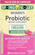 Probiotics for Women Capsules Dietary Supplement 1 Billion CFUs - Digestive Health (60 Capsules - Pack of 1) + VSL Sticker