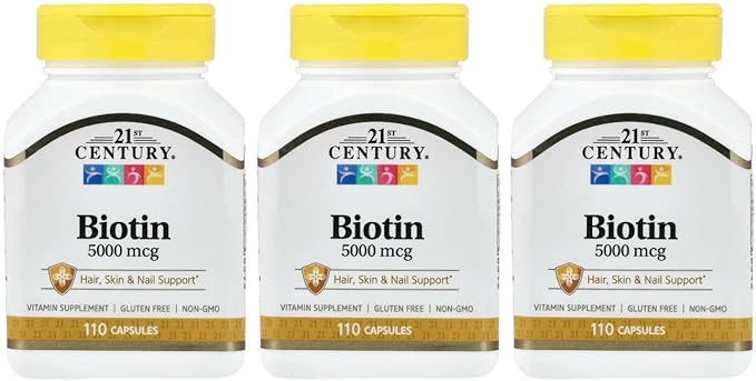 21st Century Biotin 5000 Mcg Capsules 110-Count (Pack of 3)