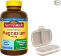 Nature Made Extra Strength Magnesium 400 mg. 180 Softgelsm Bundle with a Pill Oragnizer (2 Items)