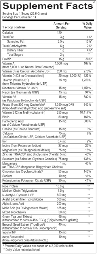Rooted Miltivitamin with Brain Supplements for Memory and Focus | Energy Vitamins for Men and Women | Brain Health Support &amp Mental Clarity | Cognitive Booster | Mitochondria Recharge | 14.6oz Pow