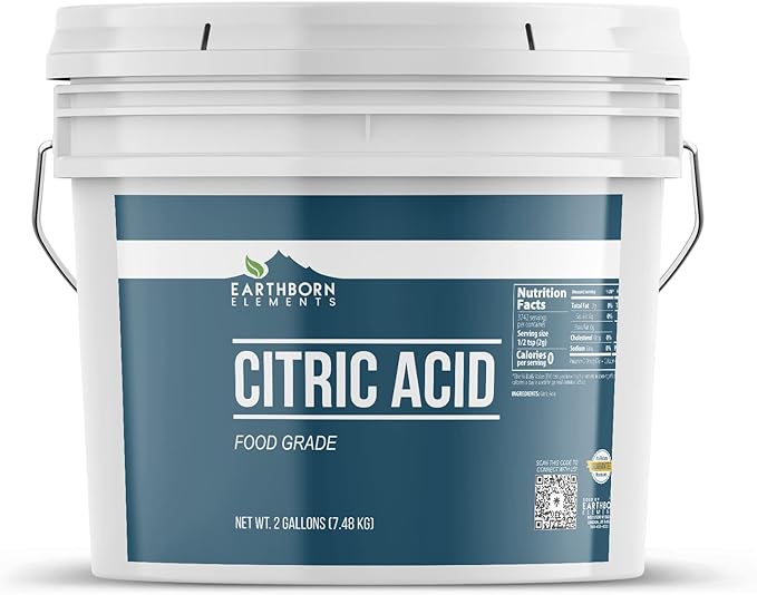 Earthborn Elements Calcium Chloride &amp Citric Acid Bundle (2 Gallons Each) Pure &amp Undiluted Home &amp Pantry Additives