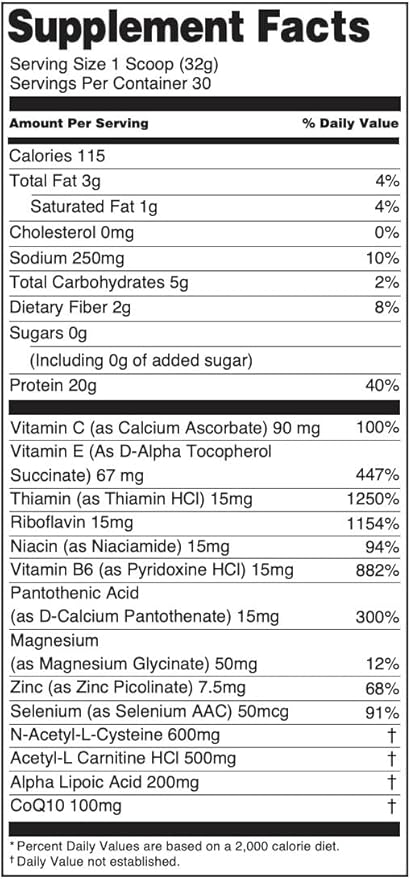 K* PAX KPAX Immune Protein Blend Mitochondrial Support Formula + Green Superfood and Probiotics Vanilla 2 -Pound