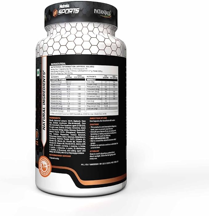 Generic Daily Active Multivitamin for Men &amp Women | Biofermented Vitamins Minerals for Energy Immunity Brain Eye &amp Heart Health - 90 Capsule