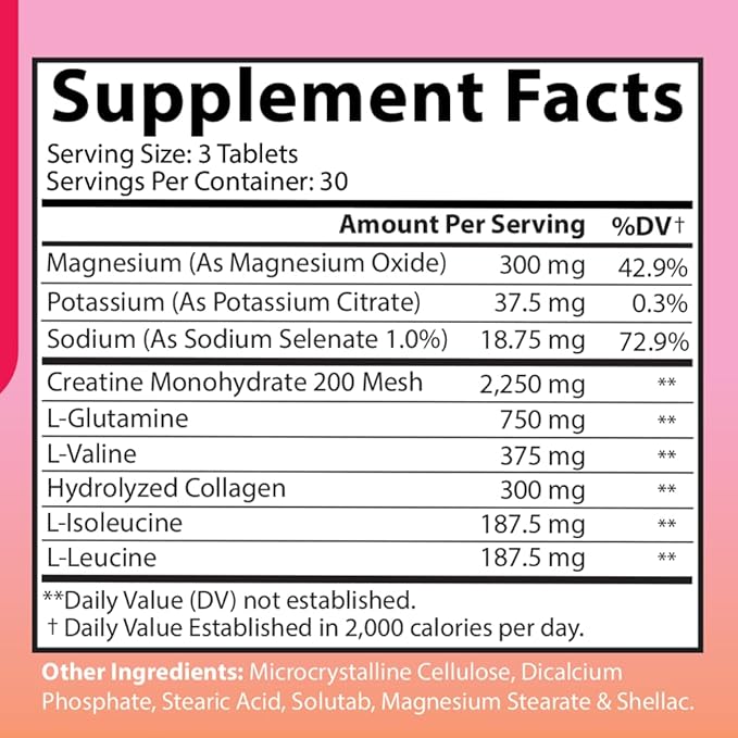 Angry Supplements Better Booty Women's Creatine BBL Combo: BBL Tablets (90ct) w. Creatine Glutamine BCAA's Collagen + BBL Burn Thermogenic Capsules (120ct)