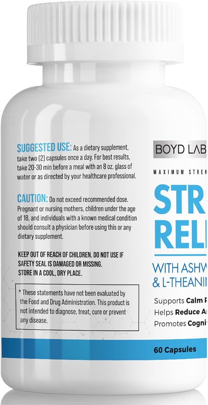 Stress Relief with Ashwagandha and L-Theanine 60 Count